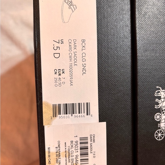 Men’s 7.5 or womens 9.5 coach clog slide black coach print with buckle - Picture 6 of 6